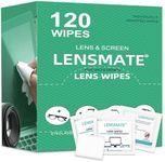 Lensmate 120 Count Lens Wipes for Eyeglasses, Pre-Moistened & Individually Wrapped Eyeglass Wipes, Lens Cleaning Wipes for Eyeglasses, Sunglasses, Goggles and Camera Lens