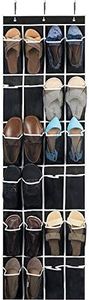 ZOBER Over the Door Shoe Organizer, 24 Pockets - Hanging Shoe Rack W/ Mesh Pockets to Store Shoes, Towels, Snacks, Toys - Closet, Pantry Storage
