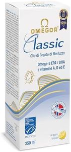 OMEGOR® Classic - aceite de hígado de bacalao líquido | Premio Internacional del Sabor | Aceite de hígado de bacalao rico en omega 3 EPA y DHA, aceite de pescado | Sabor Limón | 250 ml