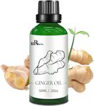 Airoomoil Ginger Oil, Ginger Essential Oil Pure Belly Drainage Ginger Oil for Lymphatic Drainage and Body Massage - 50ml