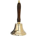 Large & Heavy Solid Brass Loud Hand Call Bell for Weddings, Christmas, School 11"(H) 5"(D) Polished Brass by The Metal Magician