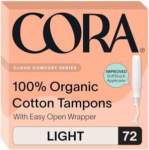 Cora Organic Cotton Tampons (72 Light Tampons)
