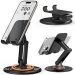 Cooper 360° Stand - Adjustable Mobile Phone Stand for Desk | 360° Click-Rotating Mobile Phone Holder for Desk, Multi-Angle, Non-Slip Metal Base | iPhone Stand Desk, iPhone Accessories (Piano Black)