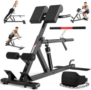 PASYOU Adjustable Roman Chair, Hydraulic Back Extension Machine with Weight Lifting Belt, 500 LBS Capacity Heavy-Duty Hyperextension Bench for Glutes Hamstring Lower Back Workout