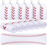 Hahafelt 6 Pack Baseball Cooling Towels for Boys, White Sports Towels with Bags, 40"x12" Breathable Chilly Towel, Microfiber Towel for Baseball Sport Team Gift