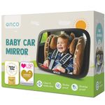 Onco Baby Car Mirror for Back Seat - Double Award-Winning, 100% Shatterproof Mirror, 360° Baby Must Haves, New Born Essentials, Car Mirror Rear Facing, Universal & Shake-Proof