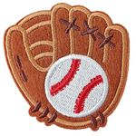 Harsgs Baseball Glove Patches, Embroidered Iron On/Sew On Baseball Patches, Cute Applique Patches for Clothing, Jackets, Hats, Backpacks, Jeans (Pack of 12)