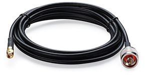 Times Microwave LMR-400 Ultra Low Loss 50-Foot Antenna Cable. N Male & RP-SMA Male (Plug - No Pin) connectors. Connects an external antenna to WiFi, Router, Radio or Antenna