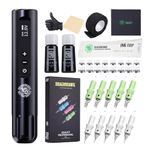 Dragonhawk X9 Wireless Tattoo Maschine Pen Wireless Battery Tattoo Pen Tattoo Rotary Maschine Motor Gun Brushlless Motor LCD Display with 3400mAh Capacity Battery for tattoo Artists (kit)