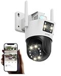 ZOSI 6MP Dual-Lens WiFi CCTV Camera Outdoor, Dual View Home Surveillance Wireless Security Camera Indoor, Color Night Vision, Virtual Fence, Auto Tracking, Person/Vehicle Detect, 2 Way Audio, C298 SE