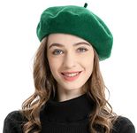 ZLYC Women's Classic French Artist Beret Beret, Green, One Size