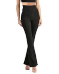 ADDYVERO Elastic Cotton Solid Stretchable Regular Fit Full Length Women Parallel Trouser (Black, 30)