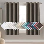 H.VERSAILTEX Linen Blackout Curtain 54 Inches Long for Bedroom/Living Room Thermal Insulated Grommet Linen Curtain Drapes Primitive Textured Burlap Effect Window Drapes 1 Panel - Heather Taupe Gray