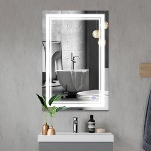 DR.LUX Bathroom Mirrors with Lights, 20x28 inches LED Bathroom Mirror for Wall, Adjustable Brightness & Color Temperature, Anti-Fog, One Hour Auto-Off Function
