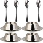 Stainless Steel Egg Cup Holder Set with Spoon for Soft Boiled Egg Holder Tableware Kitchen Tools