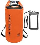 Premium Waterproof Bag, Backpack, Sack with phone dry bag, adjustable Padded Shoulder Straps, Perfect for Kayaking/Boating/Canoeing/Fishing/Rafting/Swimming/Camping/Snowboarding (Orange, 30 L)