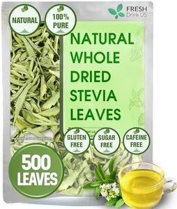 FreshDrinkUS, Premium 500+ Natural Stevia Leaves, Whole Dried Leaves, 100% Pure Stevia Dried Leaves, Zero Calorie Sweetener, No Additives, No Caffeine, Vegan