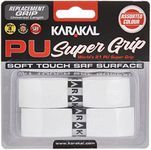 Karakal - PU Super Grip - Self-Adhesive Grip Tape for Badminton, Squash, Tennis, Hockey Stick or Ice Hockey Stick – Pack of 5 or 24 – Assorted Colours, White, 2 x Grips