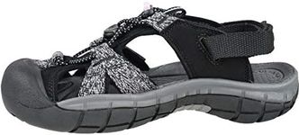 KEEN Women's Ravine H2 Sport Sandal, Black/Dawn Pink, 10