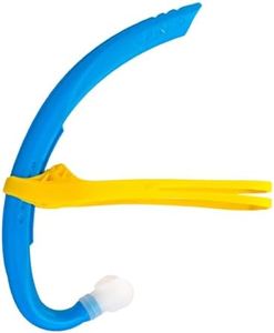 FINIS Stability Snorkel Jr - for Ages 6-10 - Swim Training Snorkel with Head Strap, Shorter Tube & Small Mouthpiece - for Swim Lessons, Swim School & Competition Training - Ocean Blue