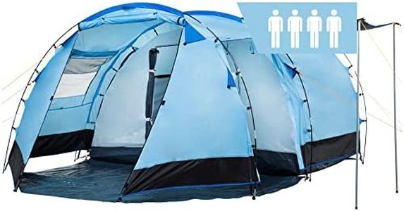 CampFeuer Tente Tunnel pour 4 Personnes Super+ | Grande Tente familiale avec 2 entrées et 3.000 mm de Colonne d'eau | Tente de Groupe (Bleu/Noir)