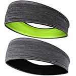 EasYoung 2-Pack Headbands for Men Women, Sweat Wicking Headbands for Sports Fitness Yoga Running Elastic Non Slip, Unisex