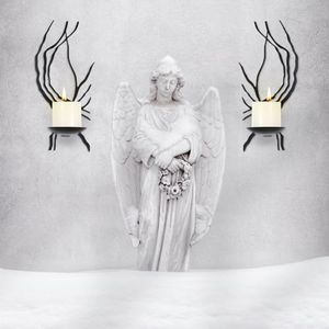 Wall Sconces Candle Holder Set of 2, Wall Mounted Candle Holder for Pillar Candles Hanging Metal Wall Decorations for Living Room Bedroom Home Wall Decorations, Weddings, Events, Black