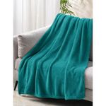 Cloth Fusion Flannel Plush Blanket Single Bed for Winters (58X86 inches or 147X220 cm,Teal)