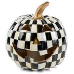 MacKenzie-Childs Extraordinary Stylish Courtly Check Illuminated Jack O' Lantern