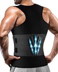 Cimkiz Waist Trainer Mens Sauna Vest Sweat Sauna Suit Gym Accessories Fat Compressor Body shaper Waist Trimmer Sauna Belt(Black 1,Large)