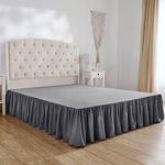 Mellanni Bed Skirt Twin Size - Bed Frame - 15-Inch Tailored Drop Pleated Dust Ruffle - Hotel Luxury Bedding - Wrinkle, Fade, Stain Resistant - 1 Bedskirt (Twin, Gray)