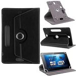 DV 10inch Tablet Case Cover - Universal Leather Stand Case Folio Cover Magic Leather 360° Rotating Case Fits for ALL 10" Inch & 10.1" Inch Android Tablets tab (Black)