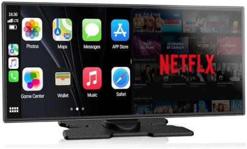 LAMTTO Upgraded 11'' Wireless Carplay Screen with Net-Flix YouTube Apps and Backup Camera Built-in Entertainment Video Box Navigation Voice Assistant for iOS 10+ Android 11+