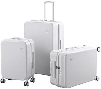 Tabibito 3 Pieces Luggage Set, 20" 24" 28" Hard Shell Rolling Suitcases for Travel Lightweight with Double Spinner Wheels TSA Lock, Business Travel Carry On Suitcase, White, 20 24 28 in