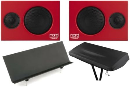 Nord Piano Monitors V2 Active Stereo Speakers (Pair) Bundle with Music Stand V2 and Dust Cover (3 Items)