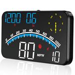 ACECAR Digital GPS Speedometer, Universal Car HUD Head Up Display with Speed MPH, Direction, Driving Distance, Overspeed Alarm HD Display, for All Vehicle (G10-Blue)