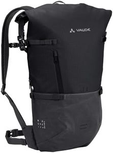 VAUDE Cityrucksack CityGo II 23 Liter Schwarz, wasserdichter Rucksack Damen & Herren, leichter Daypack für Städtetrips mit Laptop-Fach, Rolltop Rucksack ideal für den urbanen Alltag