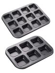 SHOAIB Brownie Cake Tray Mini loaf Baking pan Square Shape Muffin Cupcake and Cheesecake Baking tin Non Stick pan for Brownie Cake