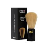 Pink Woolf Soft Bristles Shaving Brush for Men | Engineered Black Plastic Handle | Vegan Friendly Shave Brushes | 22mm Knot |"Velvet" Soft Feel for Wet Shaving