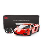 RASTAR RC Lamborghini Toy Car, 1:14 Lamborghini Aventador LP700-4 Remote Control Car, Working Lights - Orange, Gifts for Kids Boys