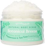 Scrubadub 18oz Natural Sea Salt Body Scrub Peppermint Tea Tree | Exfoliating Body Scrub Made in USA | Perfect Butt Legs Arms Hand Body Exfoliator Scrub | Vegan Cruelty Free & Natural Skincare