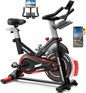 pooboo Exercise Bikes Stationary, Pro Indoor Cycling Bike, Belt Drive,40lb flywheel Smooth Commercial Standard with LCD Display Bicycle Heart Pulse Trainer1 (Black, D525KM14)