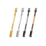 Mini Snuff Spoon, 4 Pcs Metal Mini Scoop for Filling Vials, Pendants Necklace (4 Colors, 3.14inch)