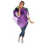 Single Funny Fruit & Veggie Costume | Slip On Halloween Costume for Women and Men| One Size Fits All | Grapes Costume