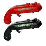 Cap Shooting Bottle Opener Gun - Launches Caps for World Cup Parties, BBQs & Adult Gatherings, Fun Gadget for Men, Unique Gag Gift for Sports Events (2PC Black RED)
