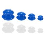 MANAV 4Pcs Moisture Absorber Anti Cellulite Vacuum Cupping Cup Silicone Family Facial Body Massage Therapy Cupping Cup Set 4 Size1