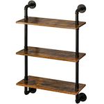 IBUYKE Pipe Floating Shelves, Wall Shelf Outdoor, 60x20x95cm, Decorative Shelving Unit for Wall, Plant Stand, Storage Organiser Shelf for Bedroom, Bathroom, Living Room, Office RF-TM003