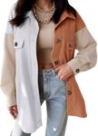 VICHYIE Womens Shacket Color Block 