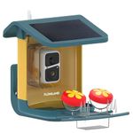 FLOMILAMD Bird Feeder with Camera,Smart AI Identify Bird Species Camera Wireless Outdoor,Solar Powered, Live View 2K,Auto Capture When Motion Detected&APP Notify,Color Night Vision,FL006