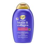OGX Thick & Full Biotin & Collagen Volumizing Conditioner | Vitamin B7, Collagen & Hydrolyzed Wheat Protein, For Thicker, Fuller, Healthier looking hair, Sulfate Parabens Free 385 ml